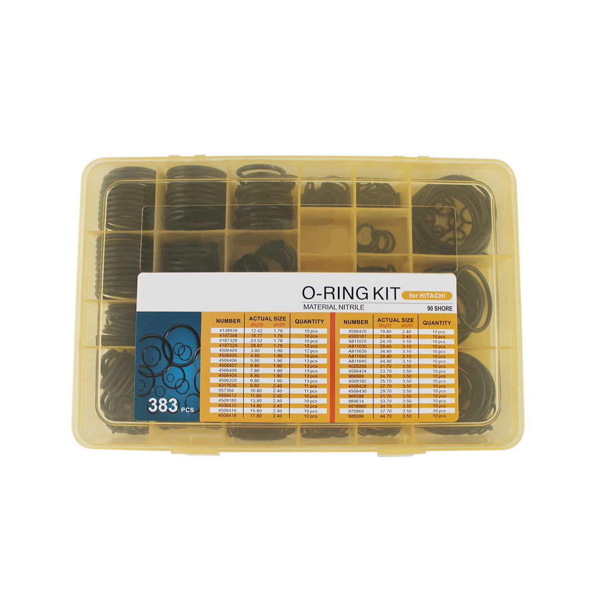 383PCS O-Ring Box Seal Kit for Hitachi EX100 EX200 EX300 Excavator - Image 5
